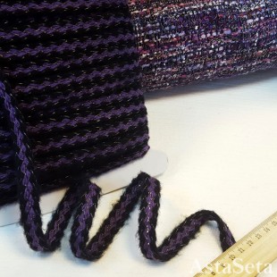 Тесьма шанель черно-фиолетовая косичка