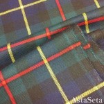 Костюмная шерсть сине-зеленая шотландка