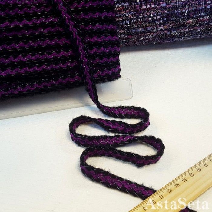 Тесьма Chanel косичка черно-фиолетовая