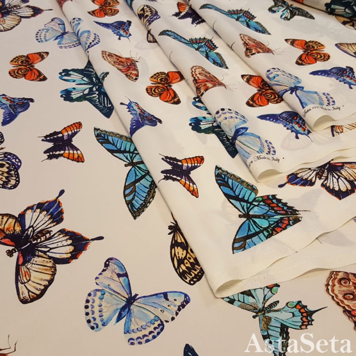 итальянский шелк с бабочками