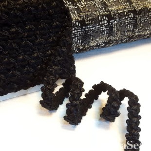 Тесьма шанель черная плетенная зиг-заг