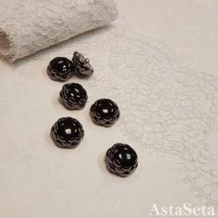 Пуговицы костюмные черные в серебре 2.7 см