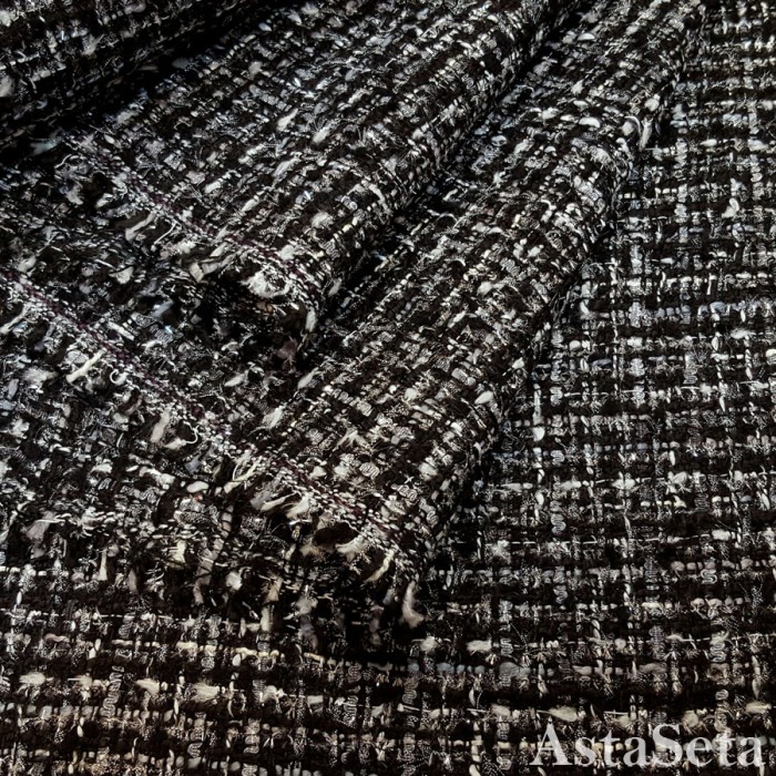 Ткань шанель черная с серебром