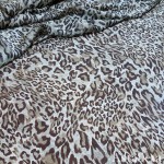 Шелковый шифон серый леопард