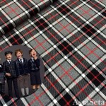 Ткань костюмная шотландка серая