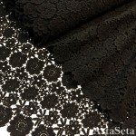 Хлопковое макраме черные цветы