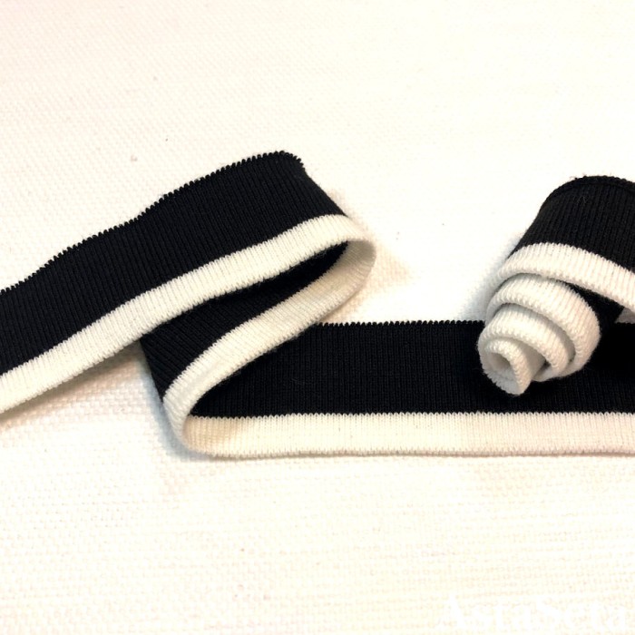 Подвяз узкий черный с белой полосой