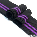 Подвяз черный с фиолетовыми полосками 8см