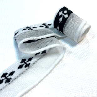Подвяз черно-белый прозрачный с крестиками