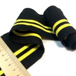 Подвяз черный с желтыми полосками 8см