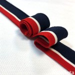 Подвяз узкий синий с белой и красной полосками