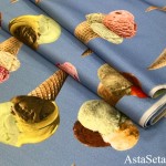 Трикотаж голубой с мороженым
