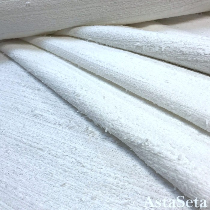 Ткань шанель белая с бантиками