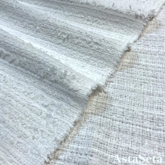 Ткань шанель белая с бантиками
