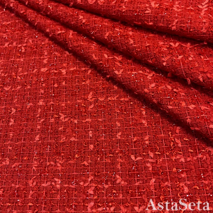 Ткань шанель красная с люрексом