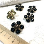 Пуговицы декоративные черный цветок 3 см